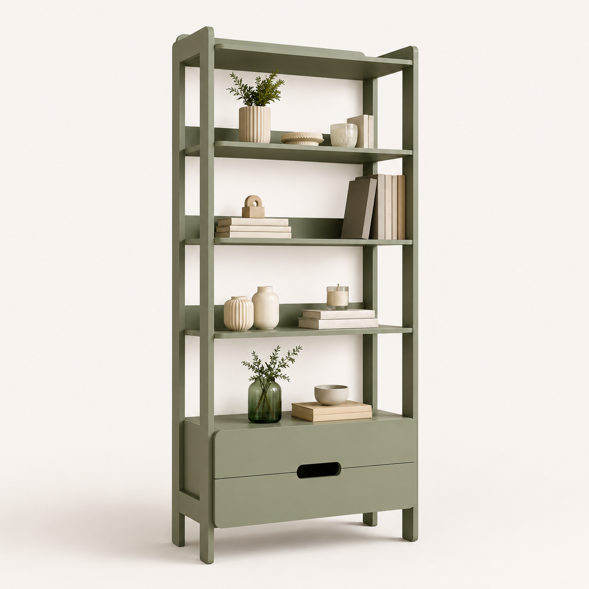 armario estante multiuso 4 prateleiras e 2 gavetas elvis verde magazine decor 1