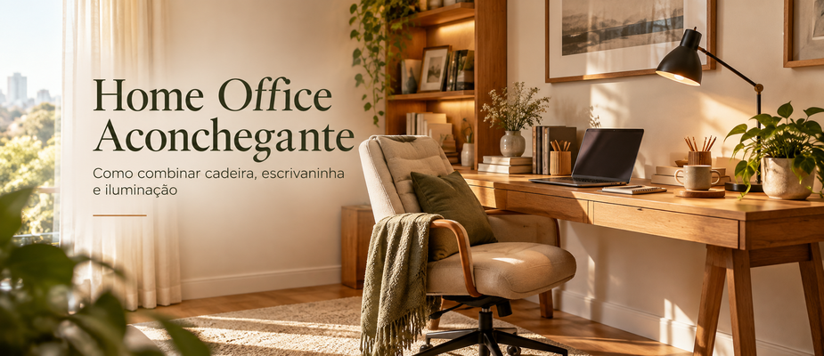 Home Office Aconchegante: Como Combinar Cadeira, Escrivaninha e Iluminação Home Office Aconchegante: Como Combinar Cadeira, Escrivaninha e Iluminação