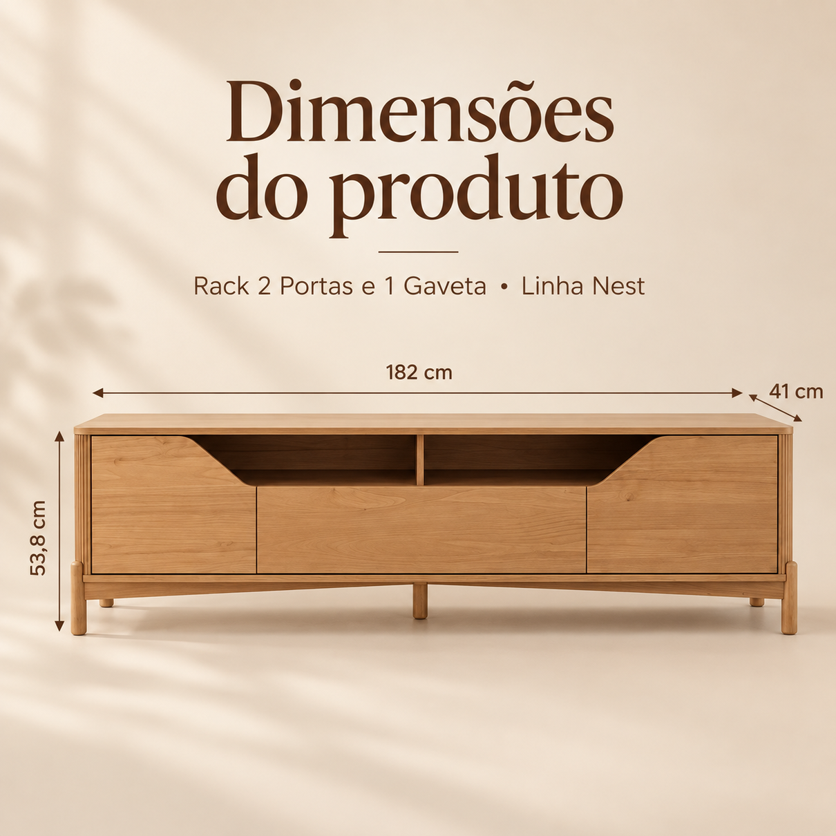 rack 2 portas 1 gaveta 1 80m nest em madeira macica 3