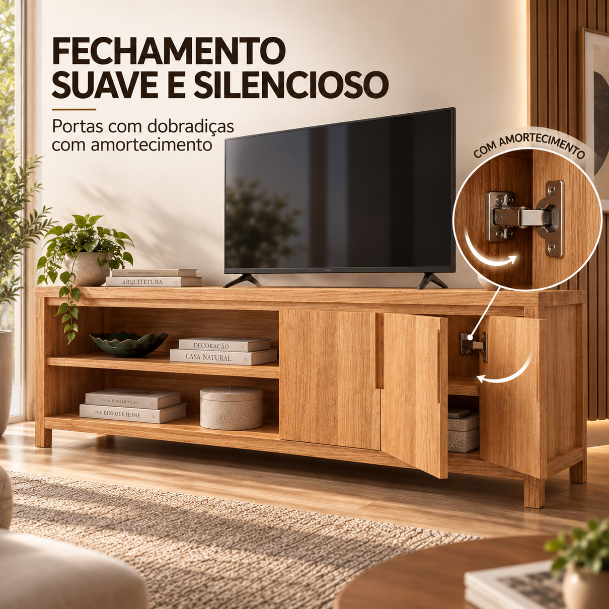 rack para tv 2 portas 180cm nature em madeira macica rustico escuro 13