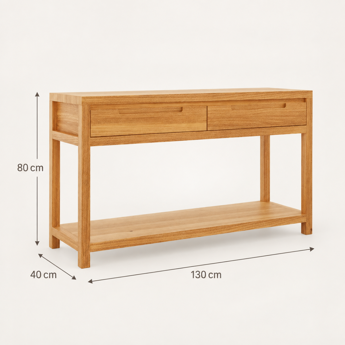 aparador 2 gavetas 130cm nature em madeira macica rustico escuro 10