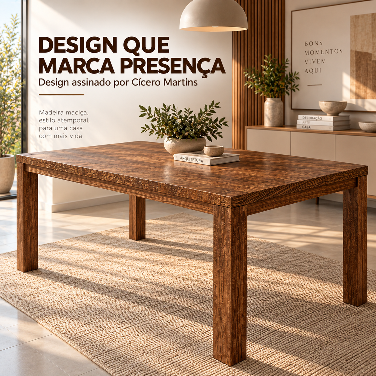 mesa de jantar retangular 180x95cm nature em madeira macica rustico escuro 4