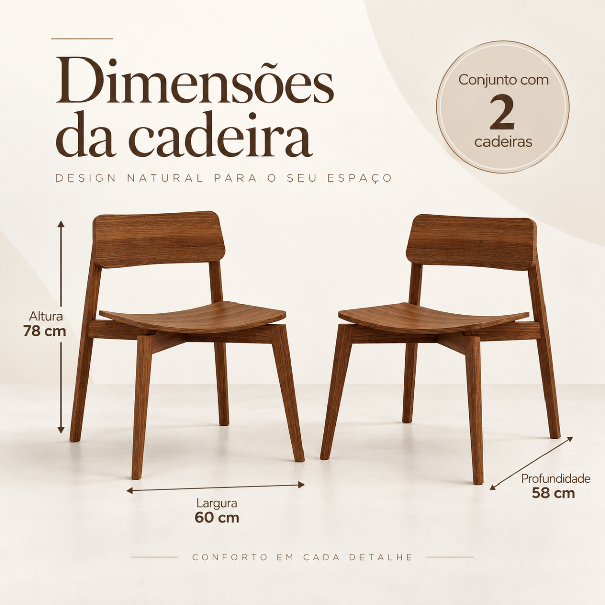 conjunto 2 cadeiras de jantar em madeira macica nature rustico escuro 3