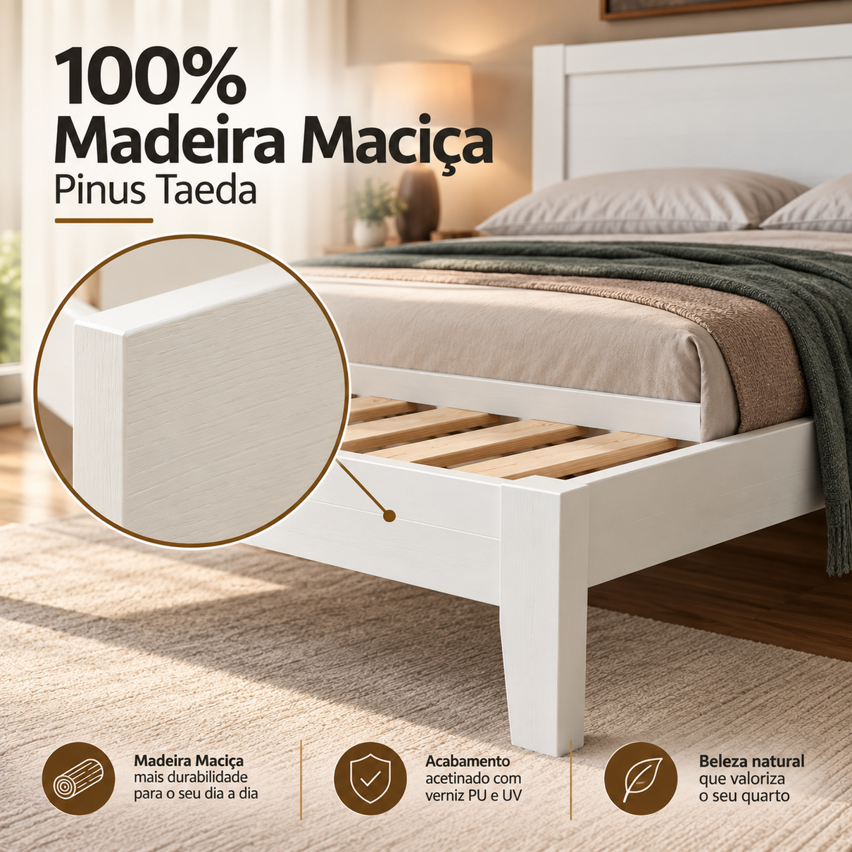 cama de casal 1 40m em madeira macica topazio branco 6