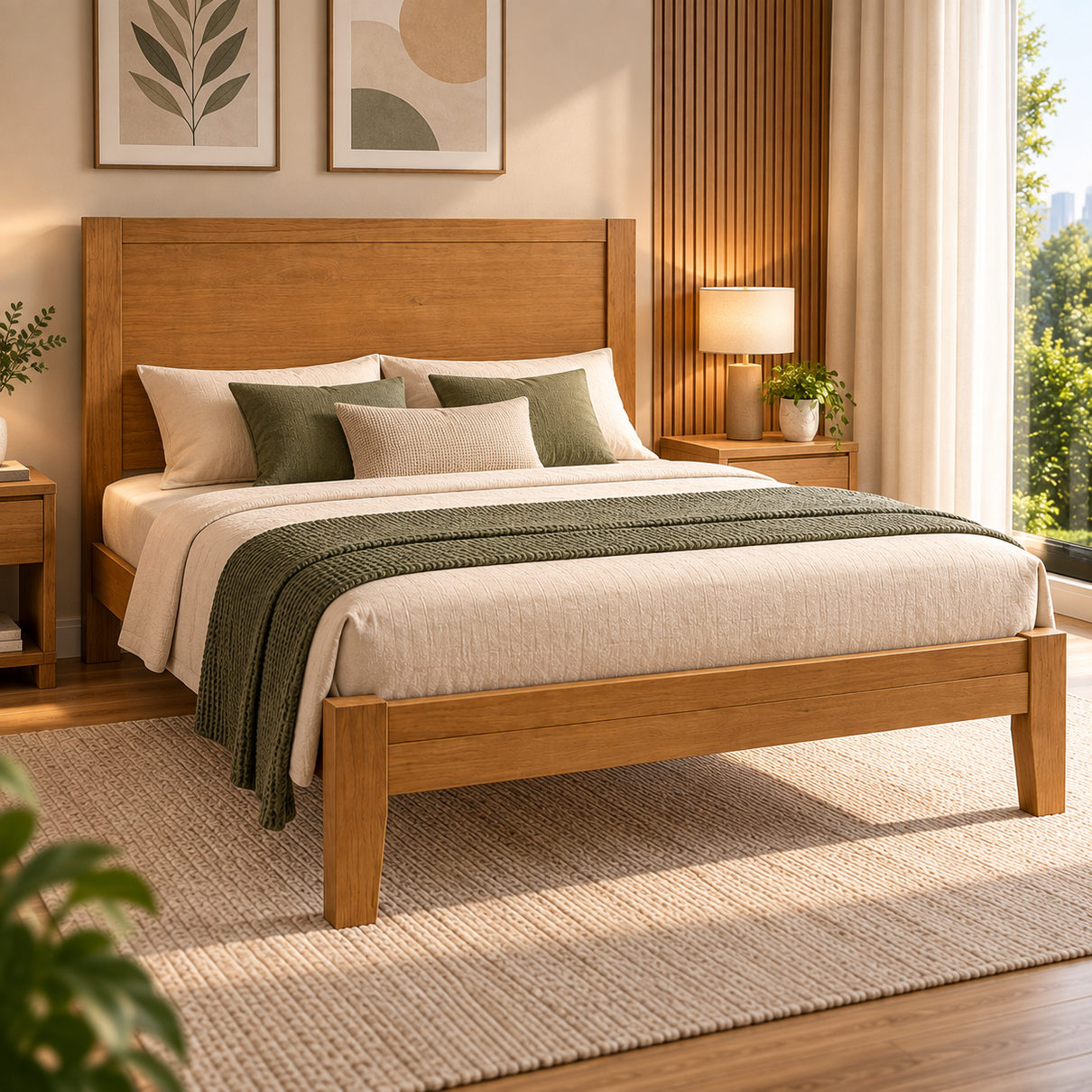 cama de casal 1 40m em madeira macica topazio freijo 6