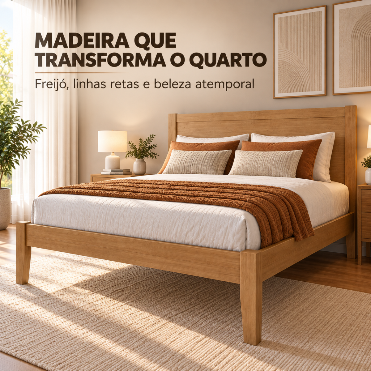 cama de casal 1 60m em madeira macica topazio freijo 4