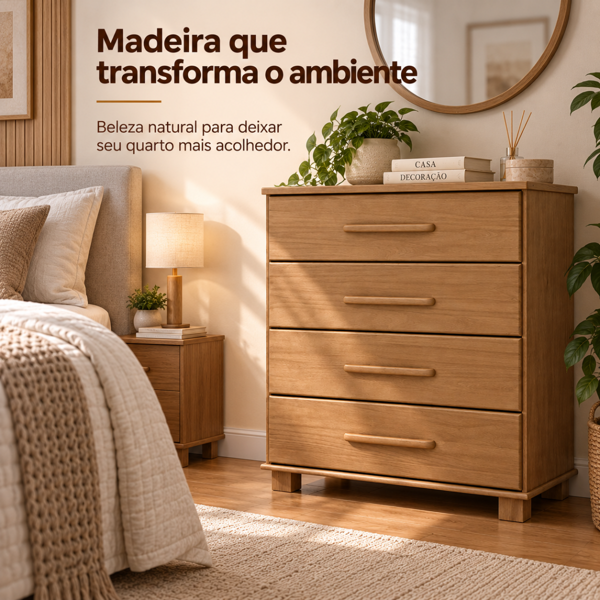 comoda para quartos 4 gavetas em madeira macica ouro freijo 7