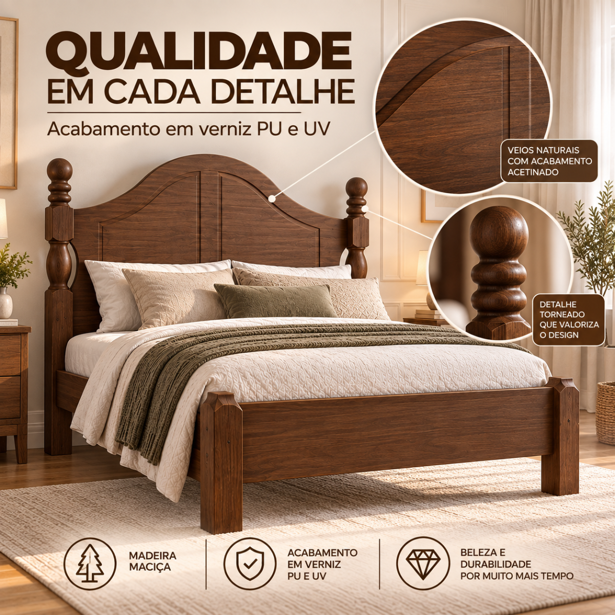 cama de casal 1 40m em madeira macica design classico ouro cafe 7