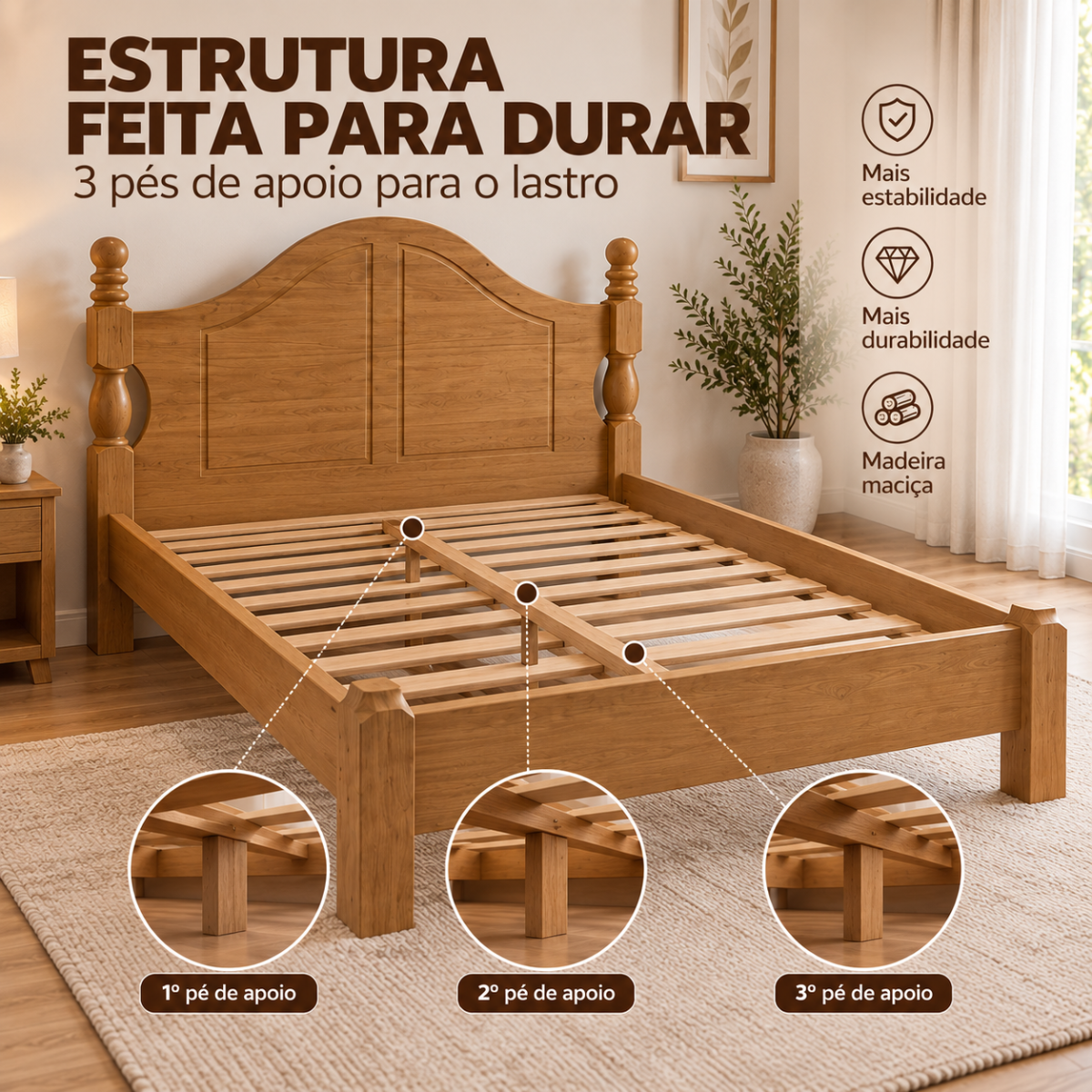 cama de casal 1 40m em madeira macica design classico ouro freijo 7