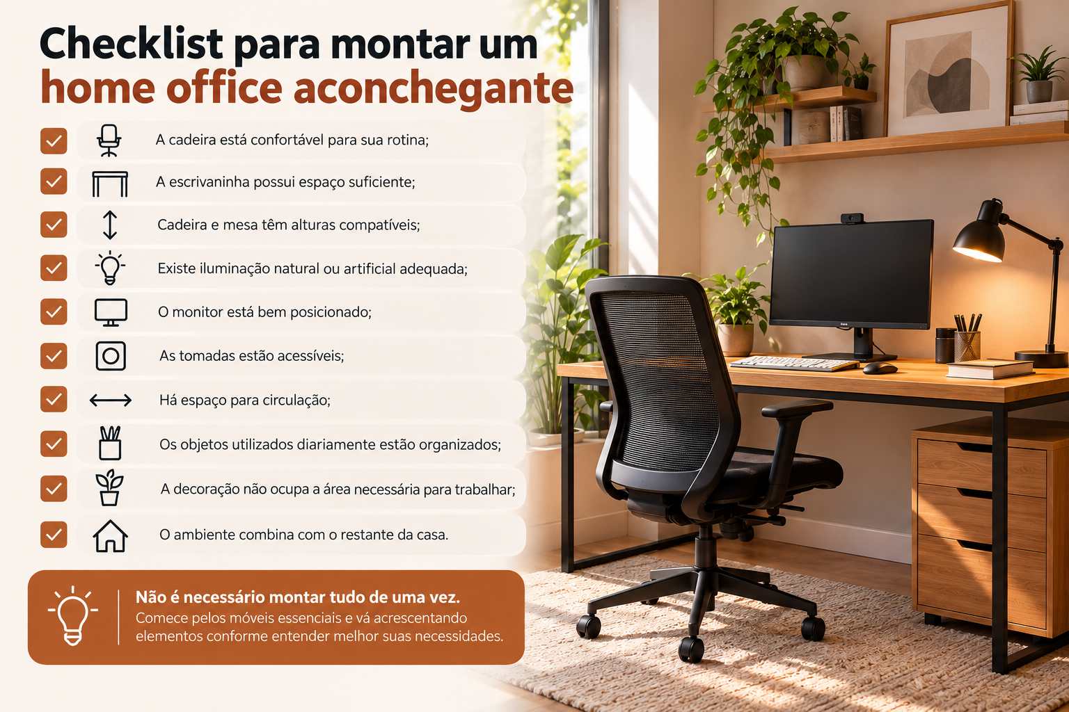 checklist para um home office aconchegante