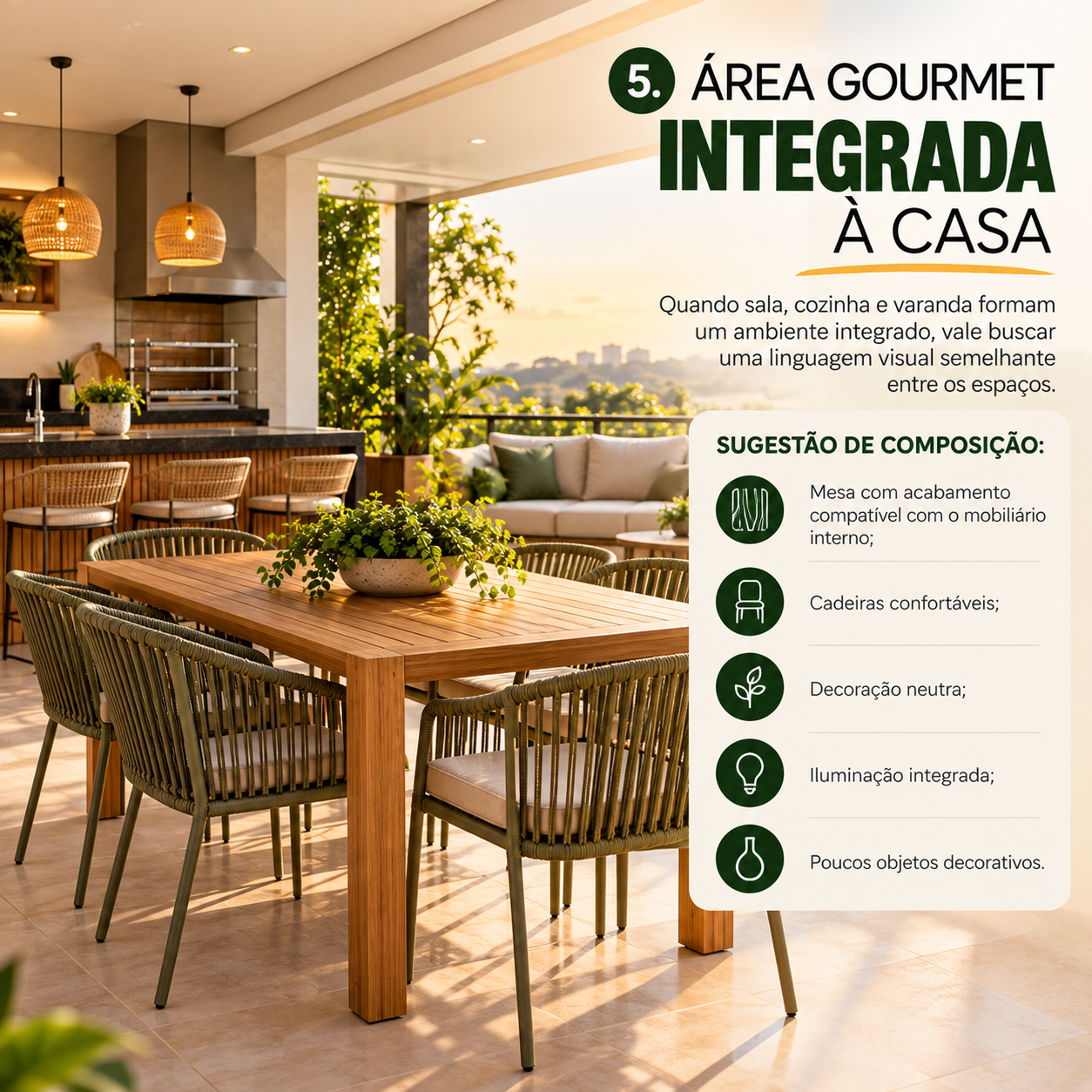 area gourmet integrada a casa