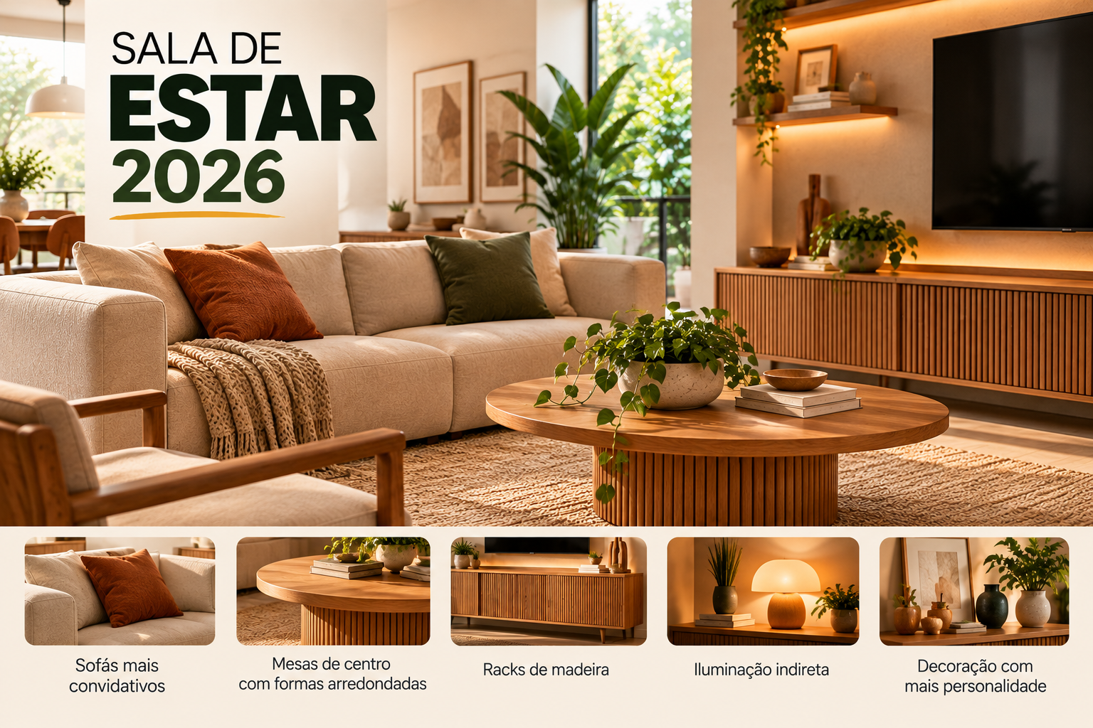 sala de estar 2026 aconchegante