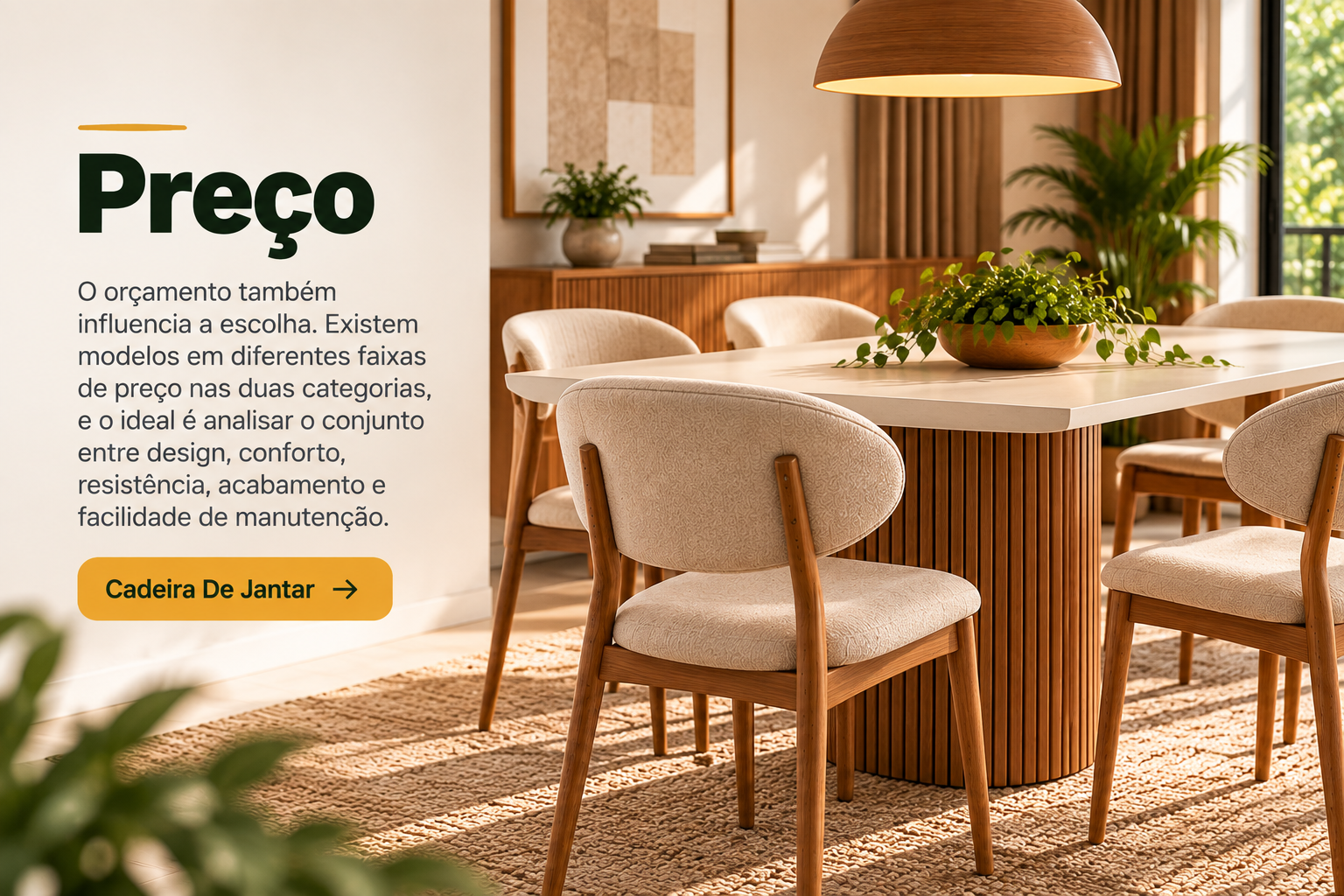 preco e conforto a mesa